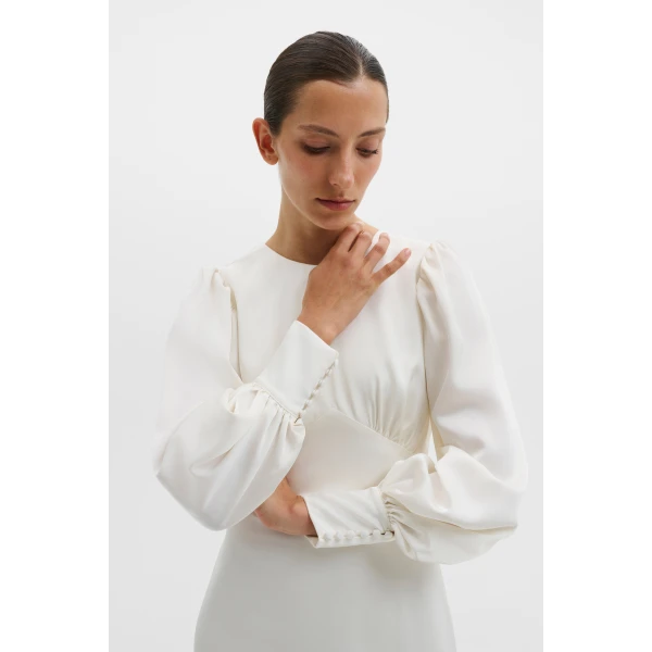 By Malina Mathilde Gown in Cream, view 4