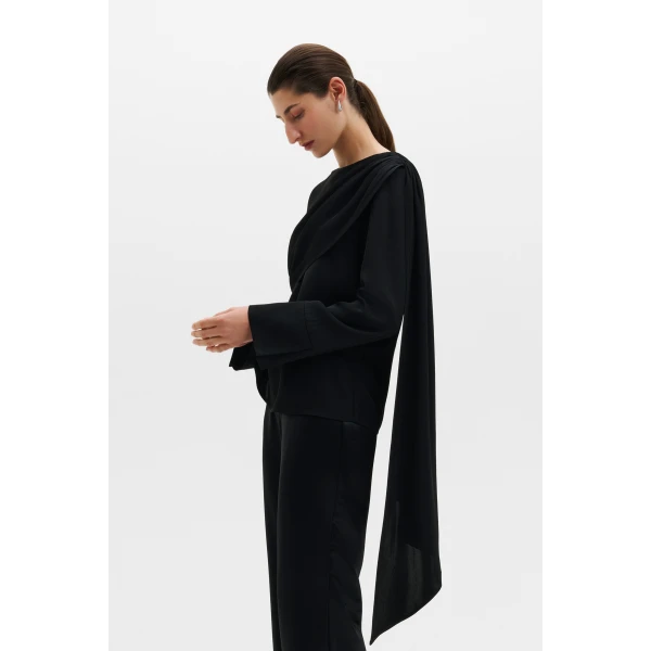 By Malina Melandy Blouse in Black, view 2