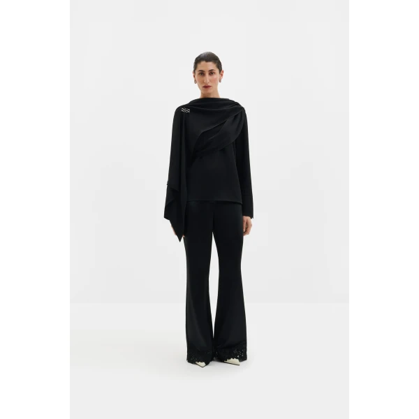 By Malina Melandy Blouse in Black, view 3