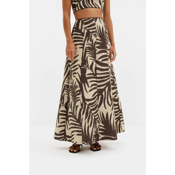 By Malina Meline Midi Skirt in Burnt Leaf, view 3