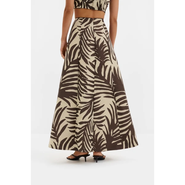 By Malina Meline Midi Skirt in Burnt Leaf, view 4