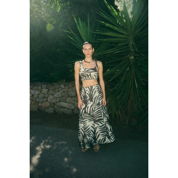 By Malina Meline Midi Skirt in Burnt Leaf, view 6
