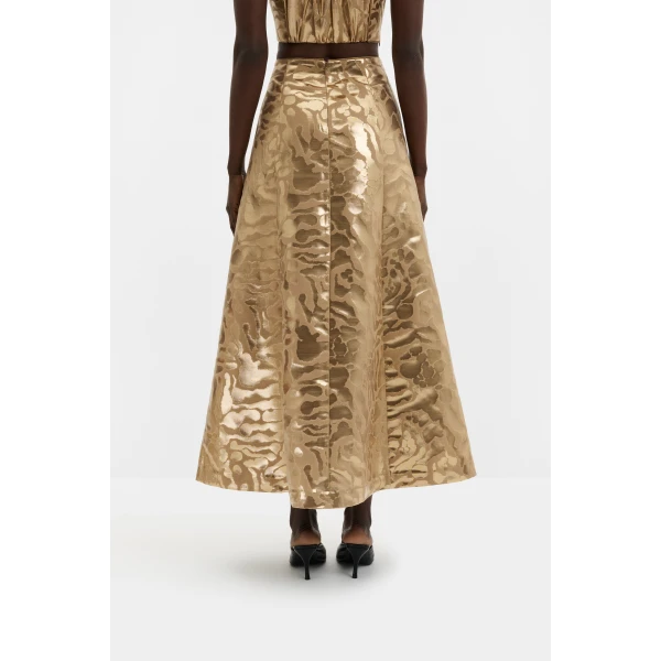 By Malina Meline Midi Skirt in Savannah Metallic, view 4
