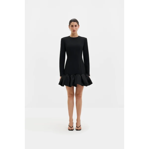 By Malina Miki Mini Dress in Black, view 3