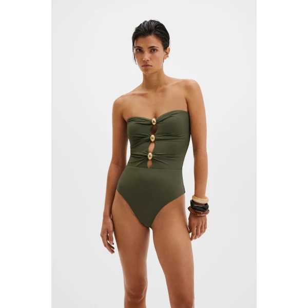 By Malina Milea Swimsuit in Dusty Olive, view 2
