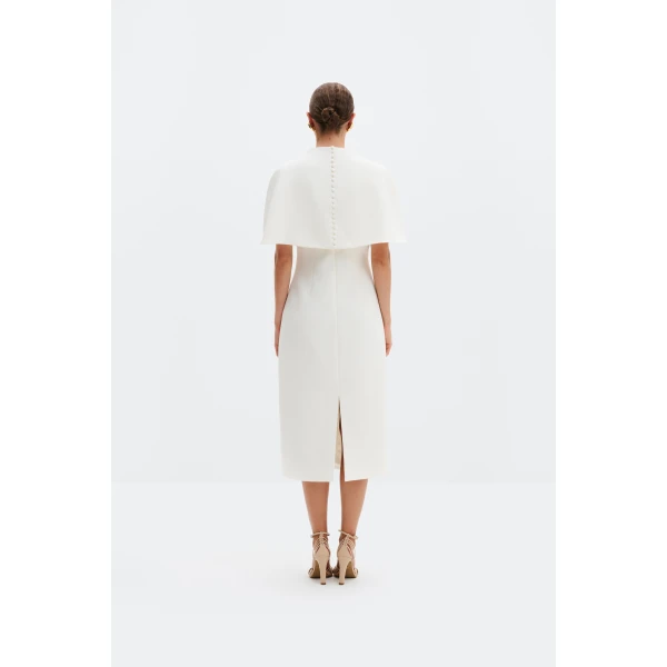 By Malina Milena Midi Dress in Cream, view 4