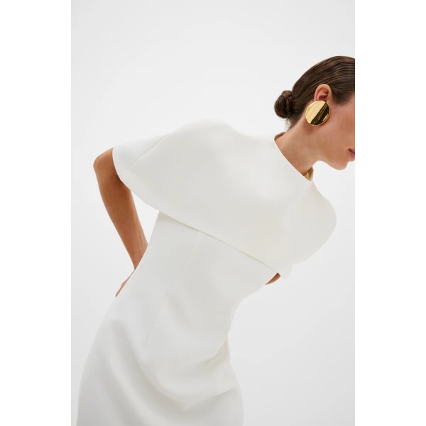 By Malina Milena Midi Dress in Cream, view 5