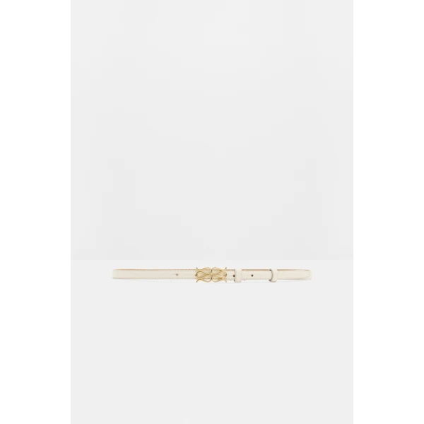 By Malina Mini Monogram Belt in Vanilla, view 2