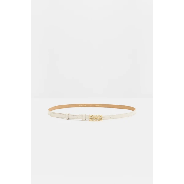 By Malina Mini Monogram Belt in Vanilla, view 3