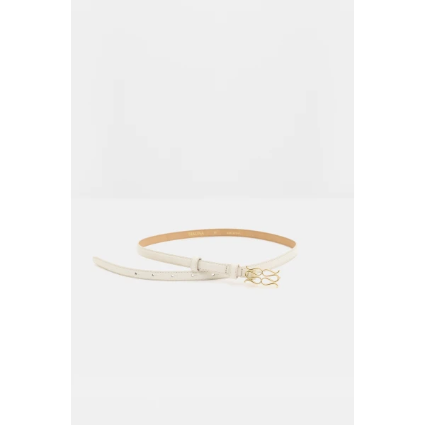 By Malina Mini Monogram Belt in Vanilla, view 4