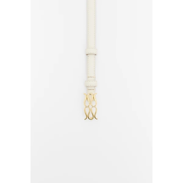 By Malina Mini Monogram Belt in Vanilla, view 5