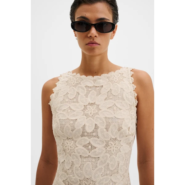 By Malina Miranda Mini Dress in Sand, view 5