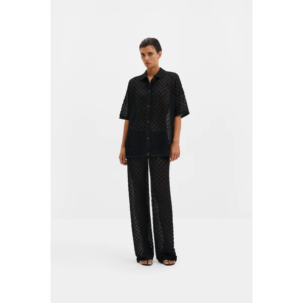 By Malina Moa Oversized Shirt in Black, view 3