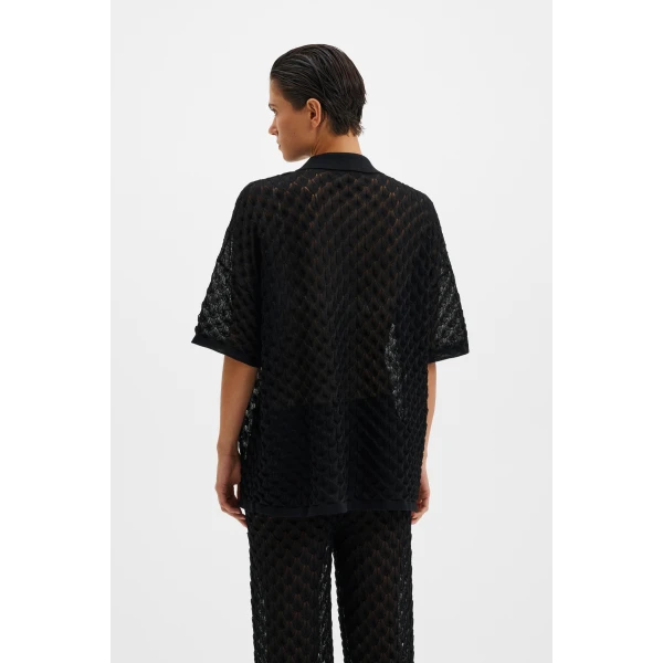 By Malina Moa Oversized Shirt in Black, view 4