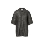 By Malina Moa Oversized Shirt in Black Metallic
