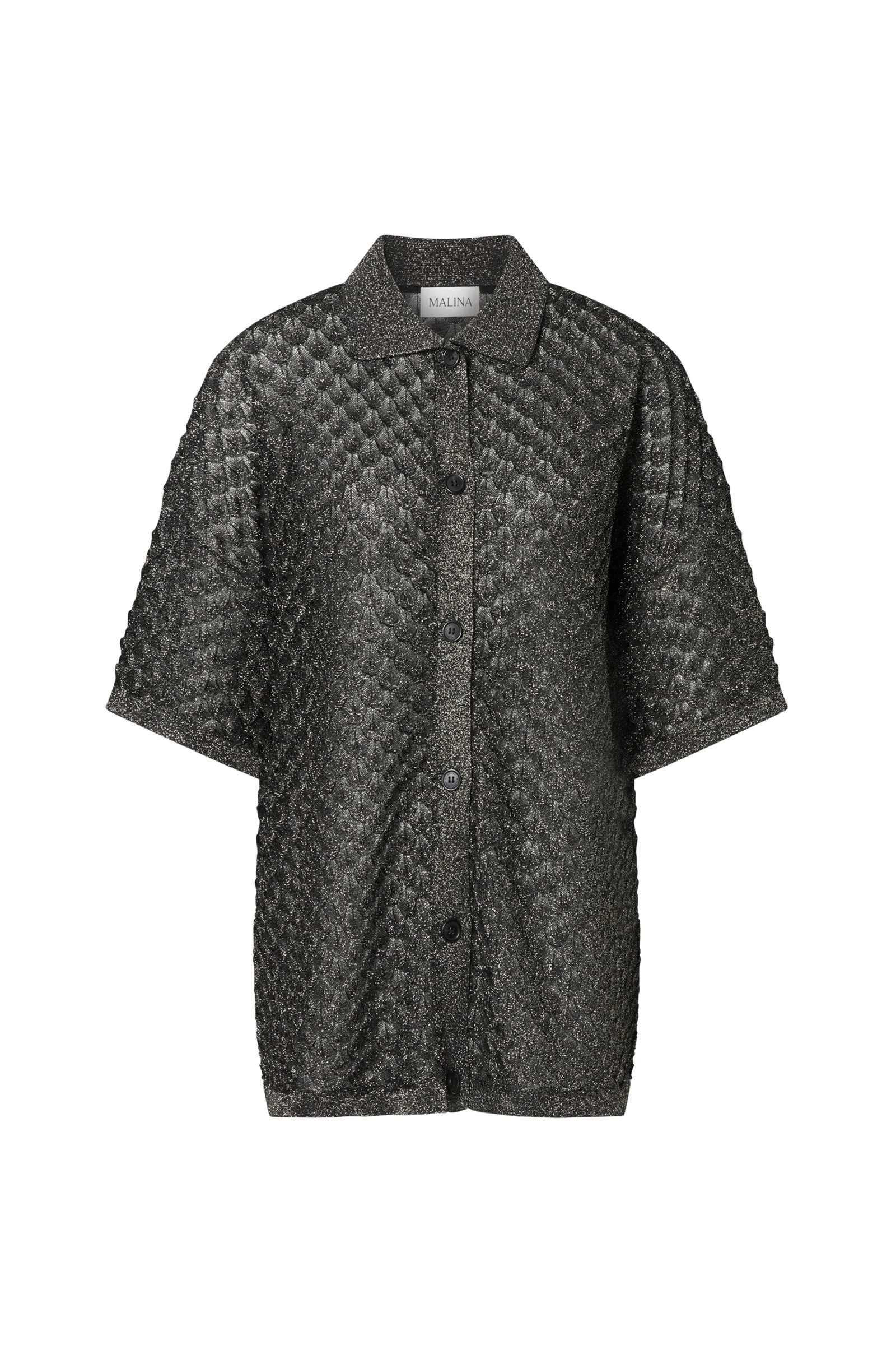 By Malina Moa Oversized Shirt in Black Metallic By Malina Moa Oversized Shirt in Black Metallic