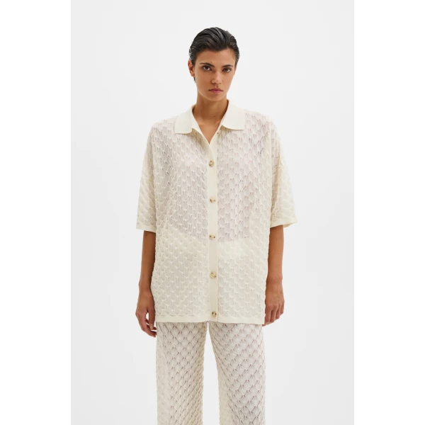 By Malina Moa Oversized Shirt in Cream, view 2