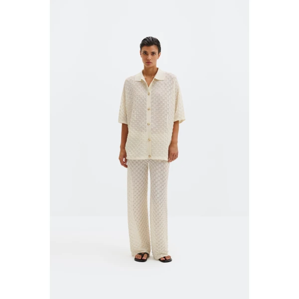 By Malina Moa Oversized Shirt in Cream, view 3