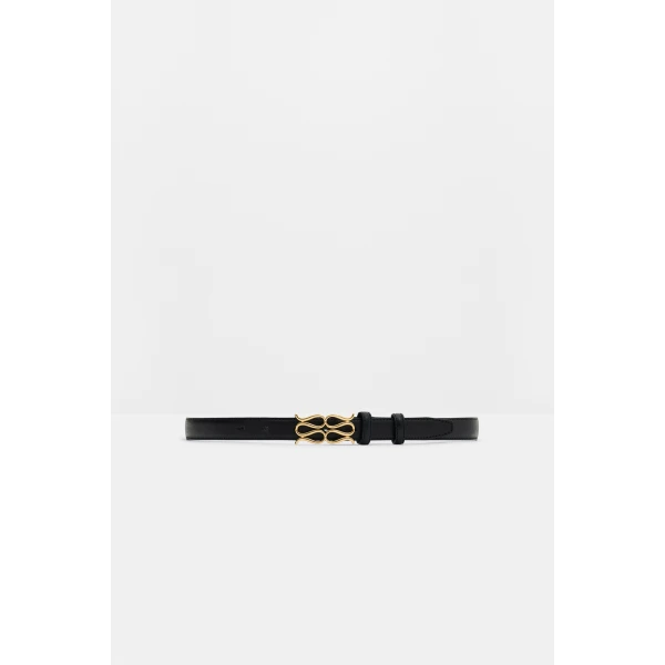 By Malina Monogram Belt in Black, view 2