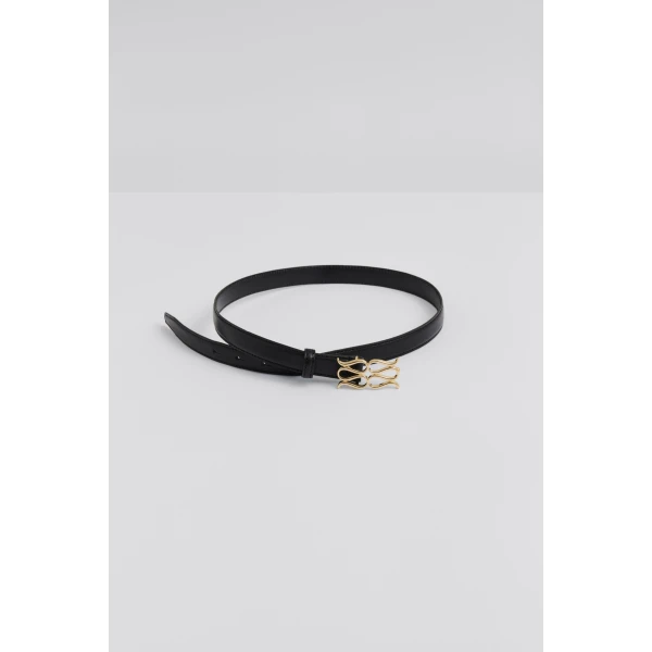By Malina Monogram Belt in Black, view 4