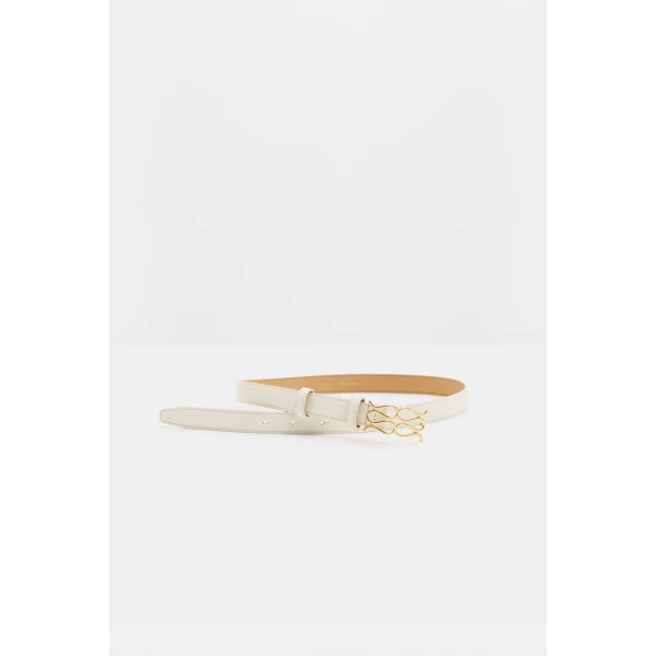 By Malina Monogram Belt in Vanilla, view 4
