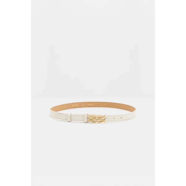 By Malina Monogram Belt in Vanilla, view 5