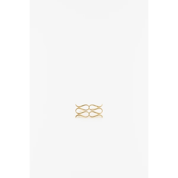 By Malina Monogram Brooch in Gold Metallic, view 2