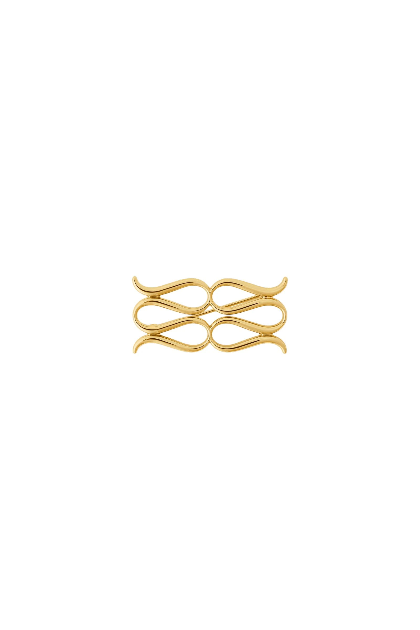 By Malina Monogram Brooch in Gold Metallic By Malina Monogram Brooch in Gold Metallic