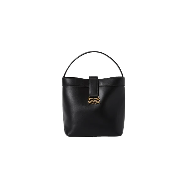 By Malina Monogram Bucket Bag in Black