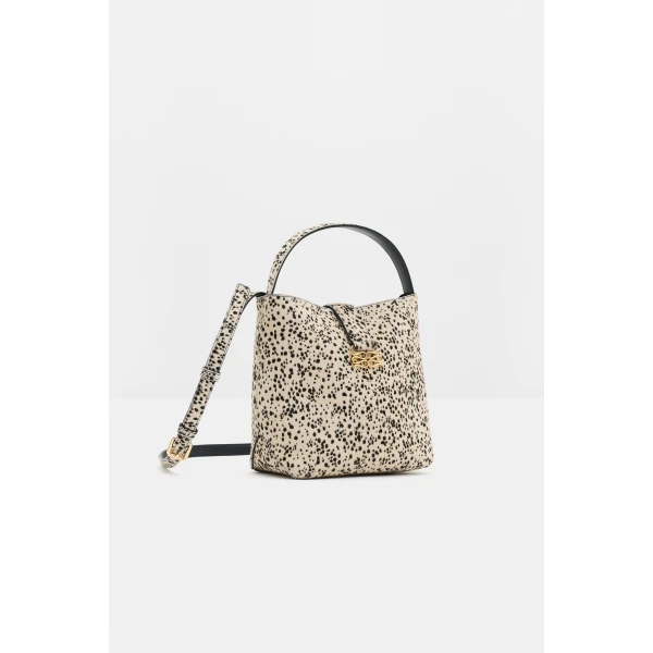 By Malina Monogram Bucket Bag in Shaded Dot, view 2