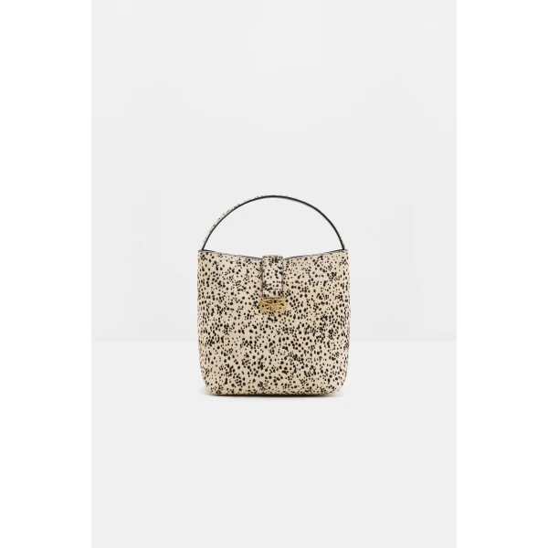 By Malina Monogram Bucket Bag in Shaded Dot, view 3