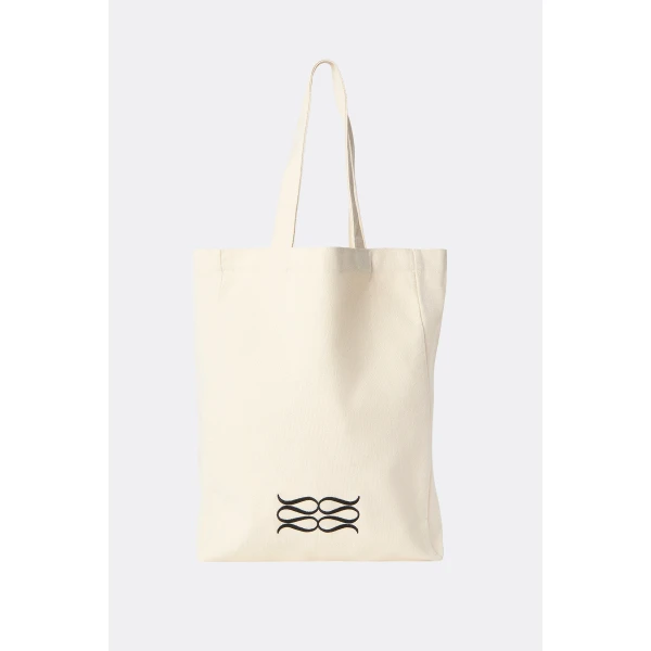 By Malina Monogram Canvas Bag in Cream, view 2