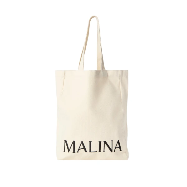 By Malina Monogram Canvas Bag in Cream