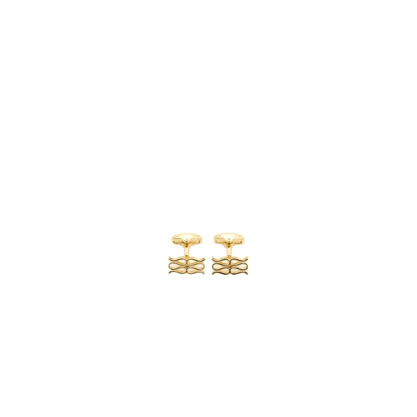 By Malina Monogram Cufflink in Gold Metallic