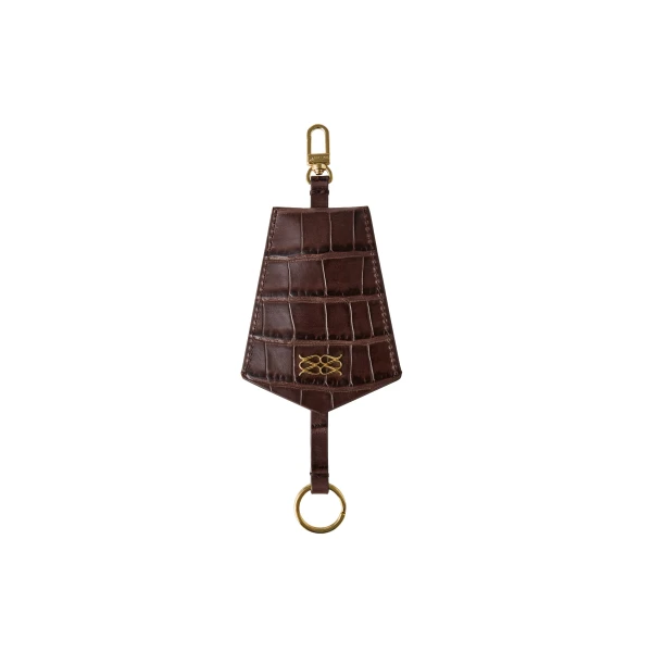 Monogram Key Chain in Dark Brown Croco