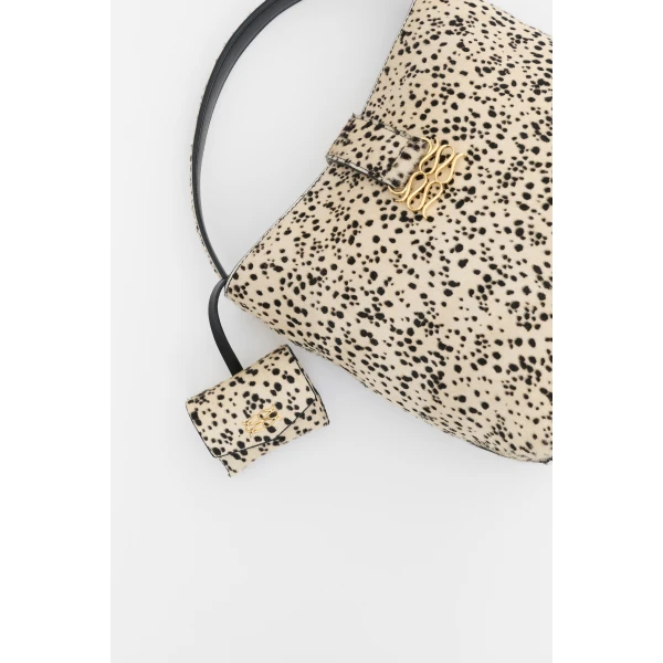 By Malina Monogram Leather Case in Shaded Dot, view 6