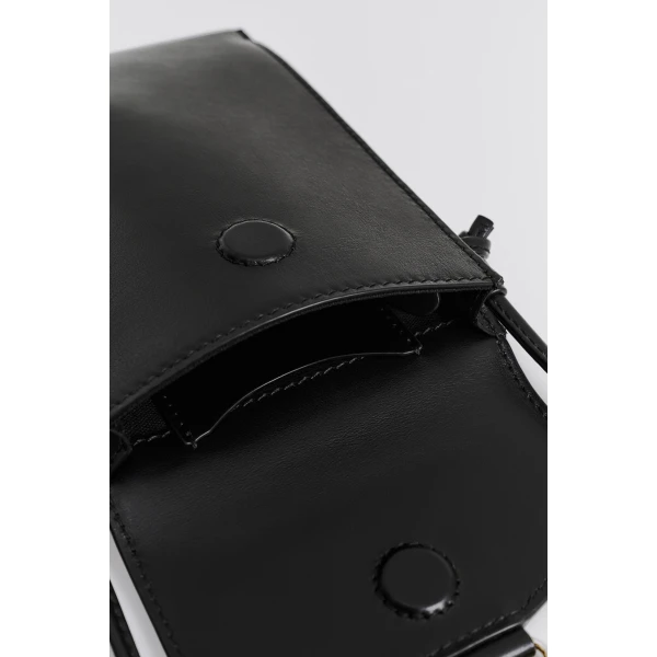 By Malina Monogram Phone Pouch in Black, view 5