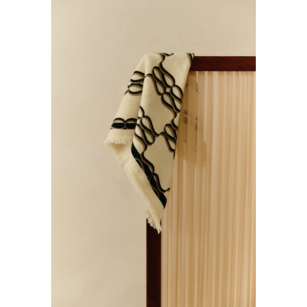 By Malina Monogram Scarf in Monogram Cream, view 4