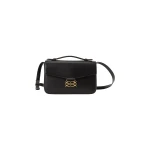 By Malina Monogram Shoulder Bag in Black