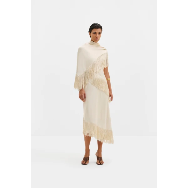 By Malina Nalia Scarf in Pearl, view 3