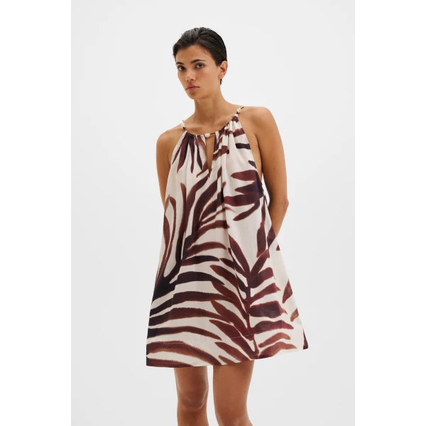 By Malina Neela Mini Dress in Burnt Leaf, view 2