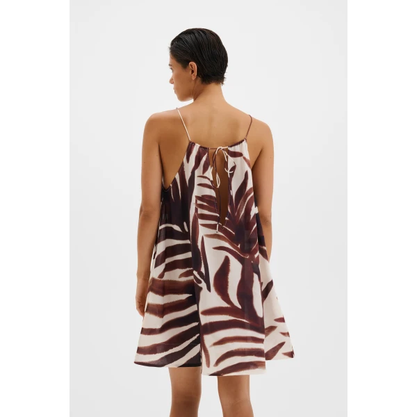 By Malina Neela Mini Dress in Burnt Leaf, view 4