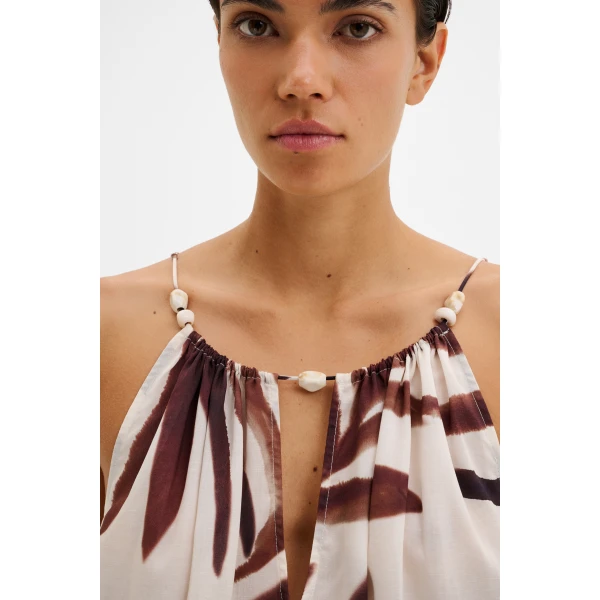 By Malina Neela Mini Dress in Burnt Leaf, view 5