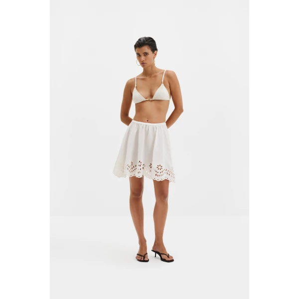 By Malina Neoline Mini Skirt in White, view 2