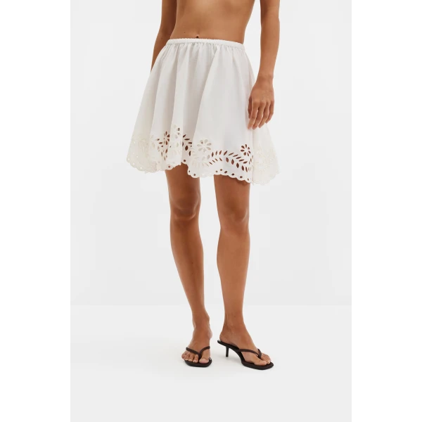 By Malina Neoline Mini Skirt in White, view 3