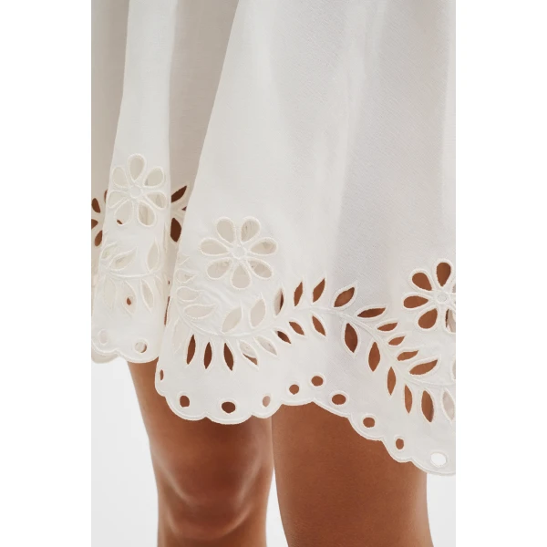 By Malina Neoline Mini Skirt in White, view 5