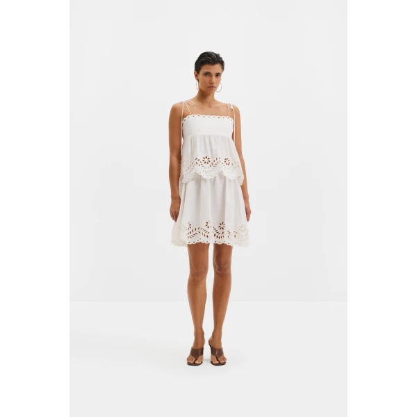 By Malina Neoline Mini Skirt in White, view 6