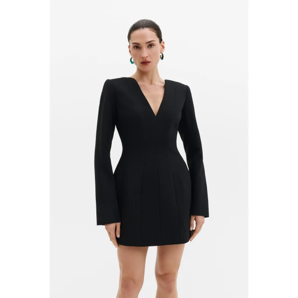 By Malina Ninni Mini Dress in Black, view 2