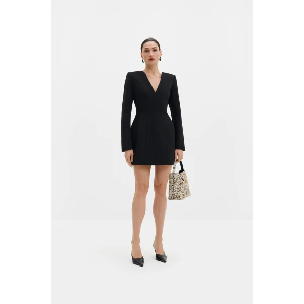 By Malina Ninni Mini Dress in Black, view 3