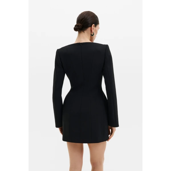 By Malina Ninni Mini Dress in Black, view 4